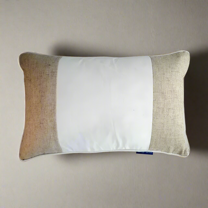 Eastwood Silver Jute and White Panel Cushion - 30cm x 50cm