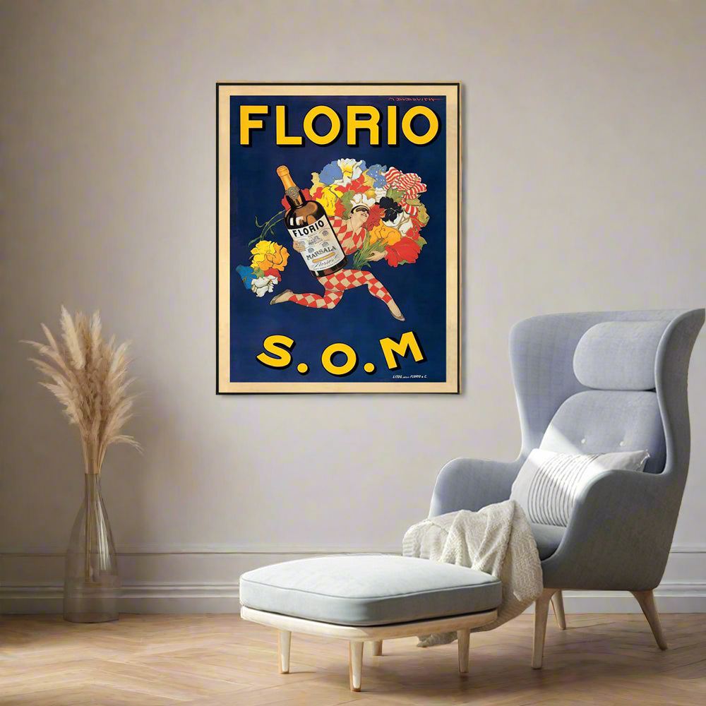 50cmx70cm Florio S.O.M - Black Framed Print