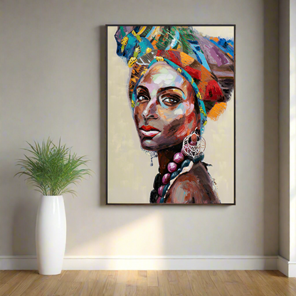 70cmx100cm African women - Black Framed Print Set of 2