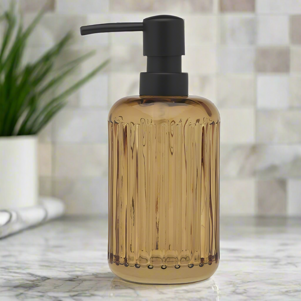 Porto - Ellis Glass Soap Dispenser in Amber