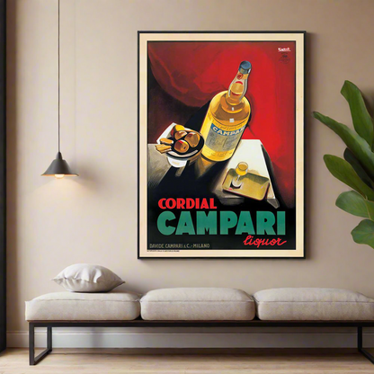 80cmx120cm Cordial Campari Liquor - Black Framed Print