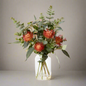 36x36x57cm Elme Living Pin Protea Mix Orange in Glass Vase