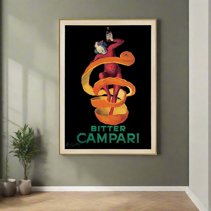 90cmx135cm Bitter Campari - Gold Framed Print