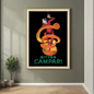 90cmx135cm Bitter Campari - Gold Framed Print