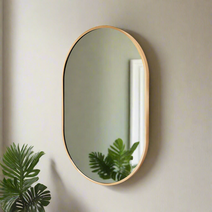 Oval Wall Mirror - Gold Frame