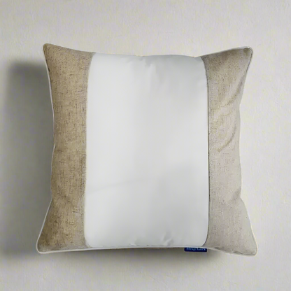 Eastwood Silver Jute and White Panel Cushion Cover - 50cm