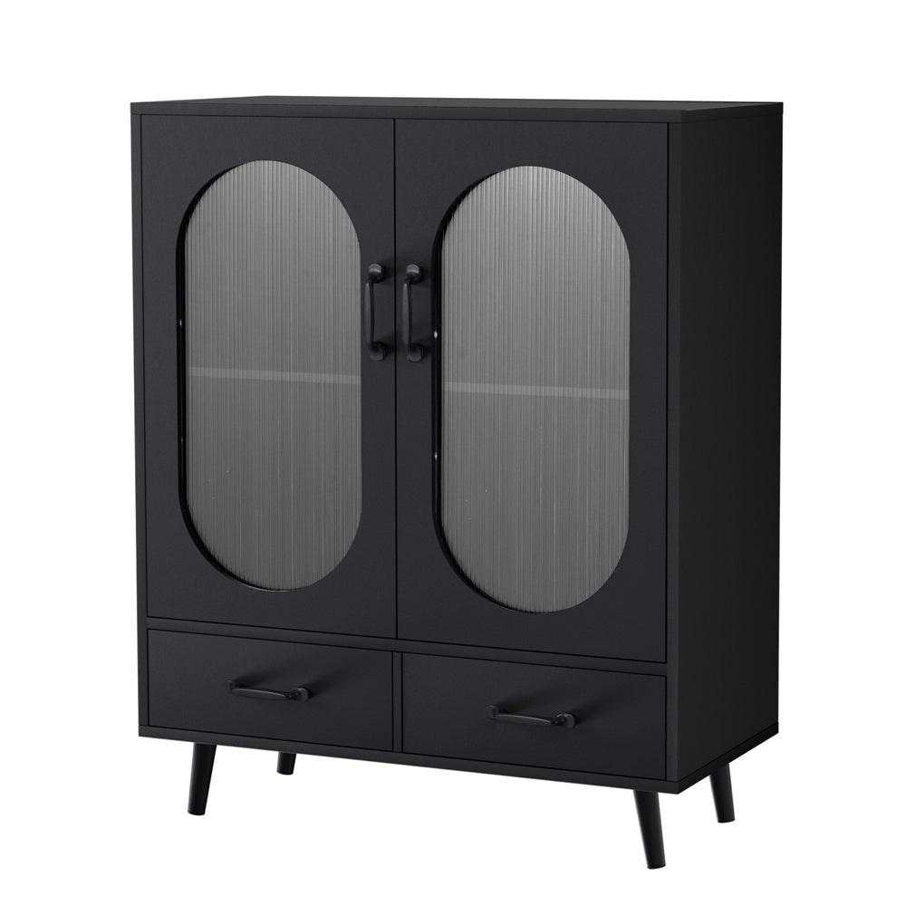 Artiss Double Door Buffet - Black