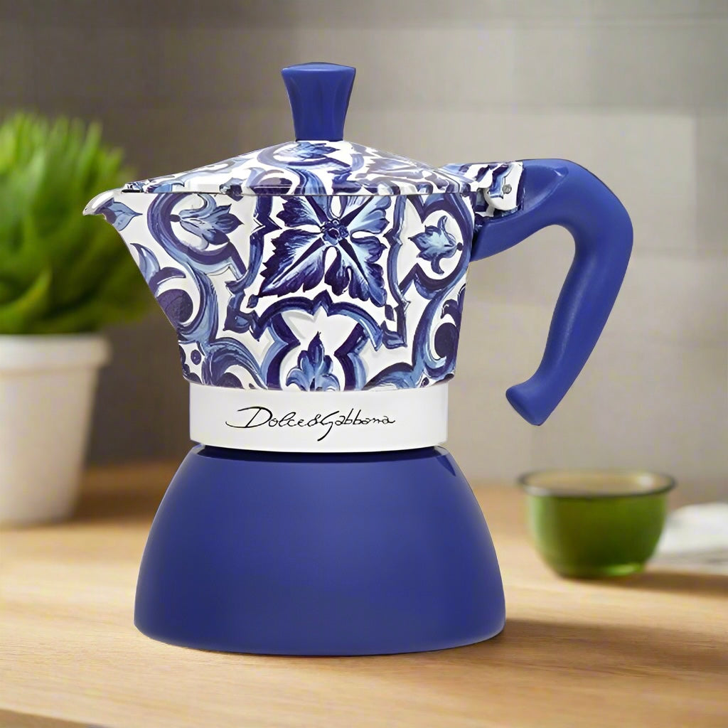 Bialetti x Dolce & Gabanna - 4 Cup MOKA Induction Espresso Maker in Blue