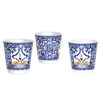 Bialetti x Dolce & Gabanna Gift Set - 6 Cup Moka and 3 Porcelain Cups in Blue