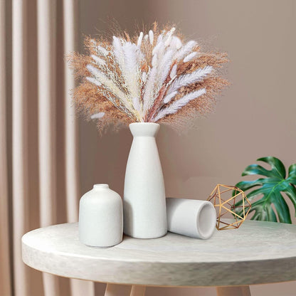 Ceramic White Vases - Set of 3