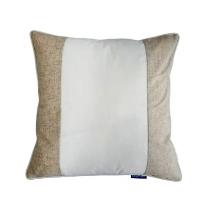 Eastwood Silver Jute and White Panel Cushion Cover - 50cm