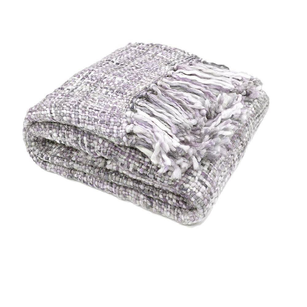 Rans Oslo Knitted Weave Throw - Light Grey