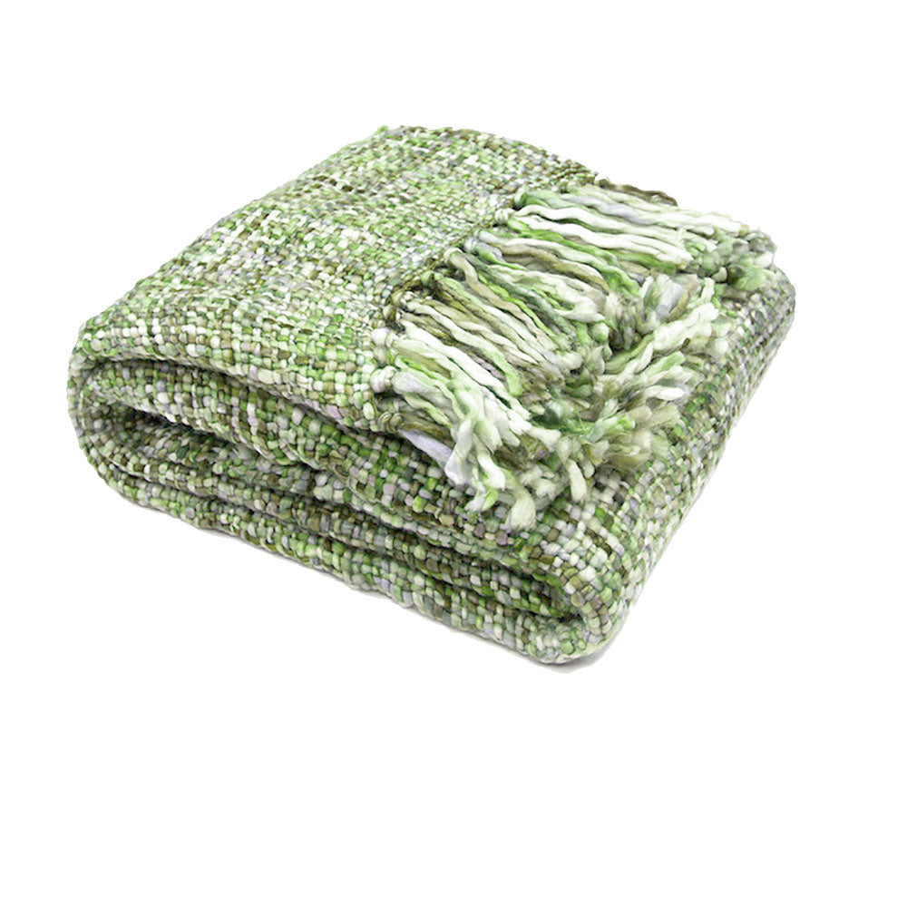 Rans Oslo Knitted Weave Throw - Moss Green