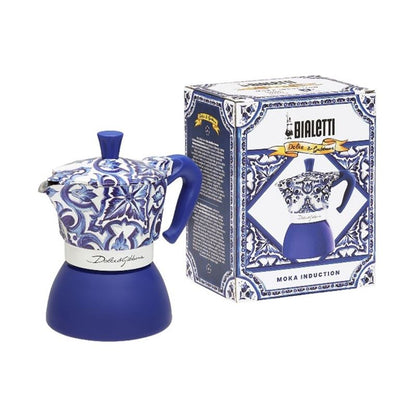 Bialetti x Dolce & Gabanna - 4 Cup MOKA Induction Espresso Maker in Blue