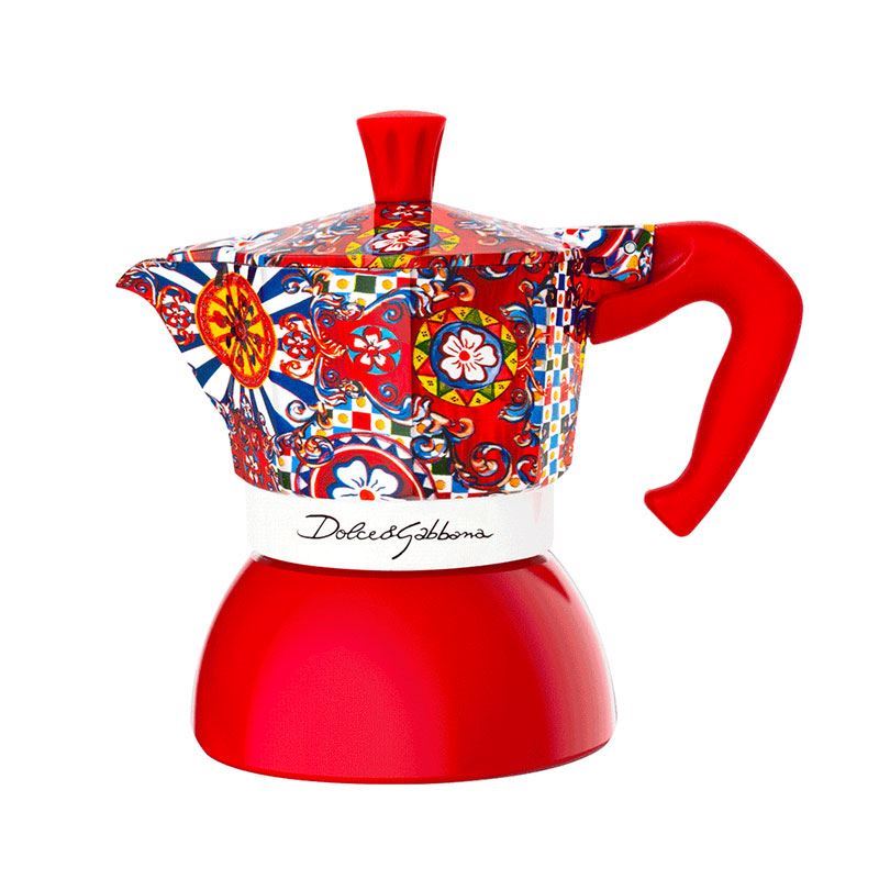 Bialetti x Dolce & Gabanna- 4 Cup MOKA Induction Espresso Maker in Red