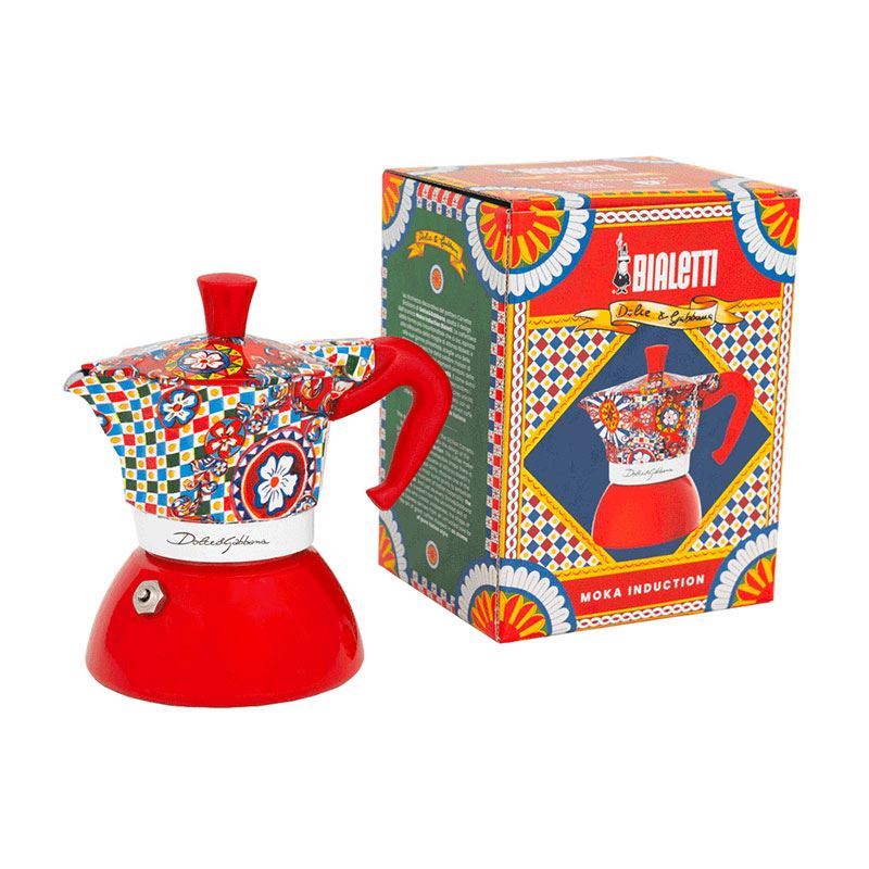 Bialetti x Dolce & Gabanna- 4 Cup MOKA Induction Espresso Maker in Red