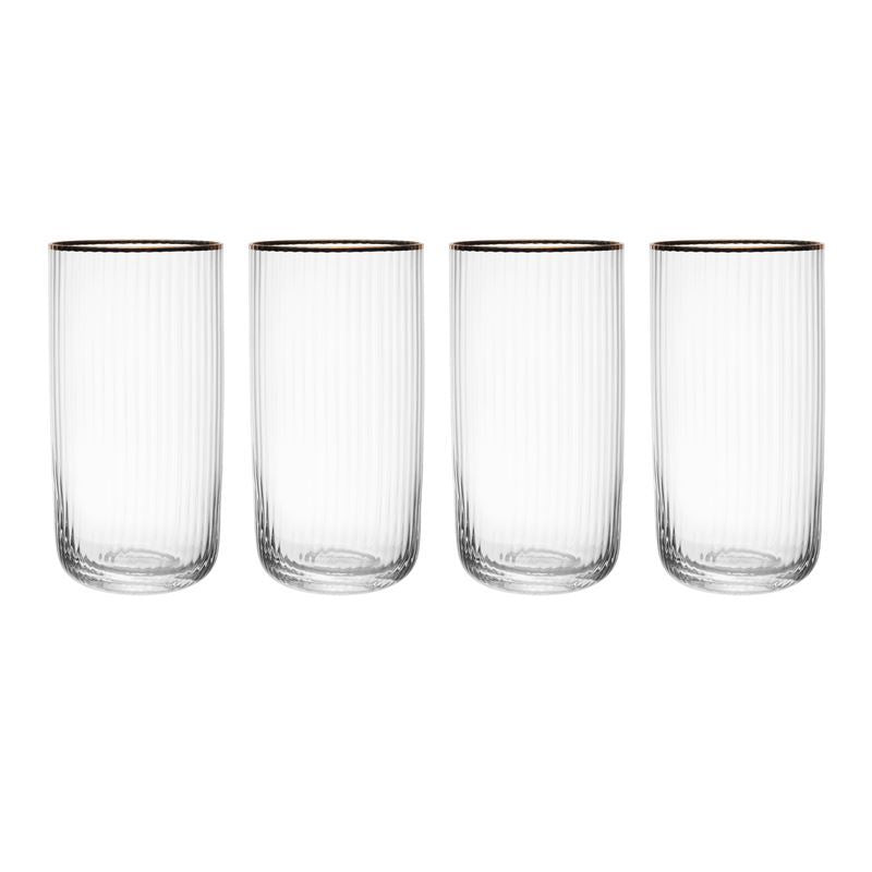 Mikasa - Sorrento 510ml Crystal Highball Glass Set of 4 in Clear