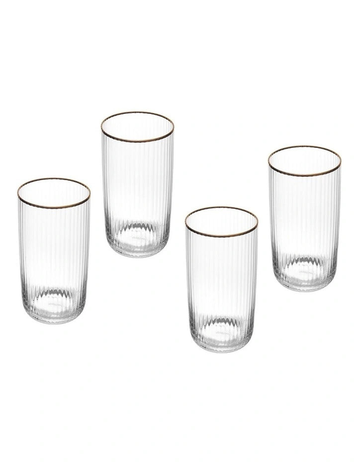 Mikasa - Sorrento 510ml Crystal Highball Glass Set of 4 in Clear