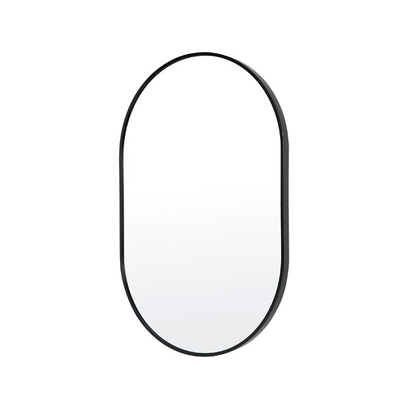 Oval Wall Mirror - Black Frame