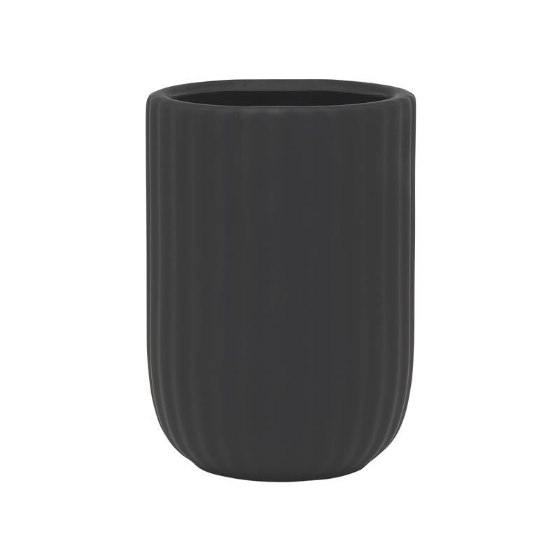 Black stoneware toilet brush holder from the SoHo collection by La Dolce Casa