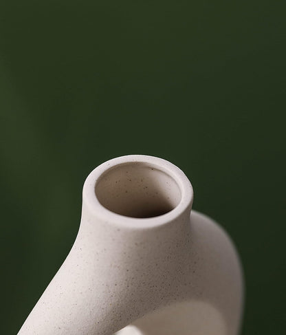 Ceramic White Vases - Set of 2