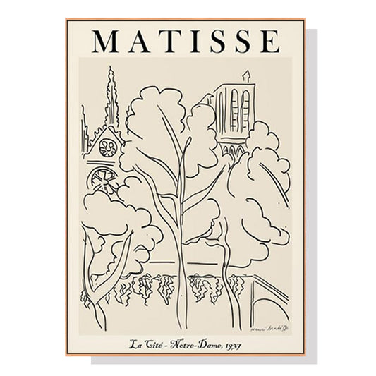 50cmx70cm Line Art By Henri Matisse - Oak Frame Print