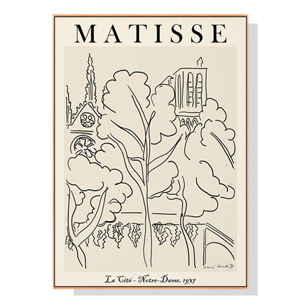 70cmx100cm Line Art By Henri Matisse - Oak Framed Print