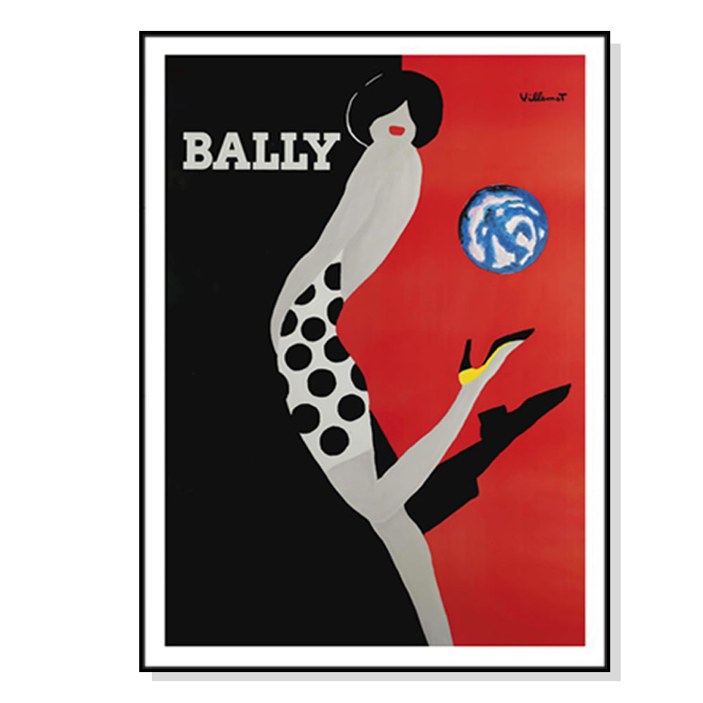 50cmx70cm Fashion Bally - Black Framed Print