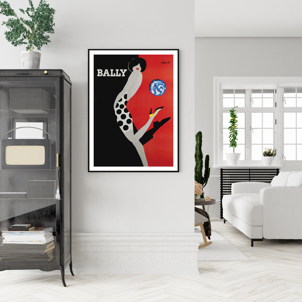 50cmx70cm Fashion Bally - Black Framed Print