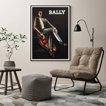 40cmx60cm Bally Man & Woman 2 Piece Set - Black Framed Print