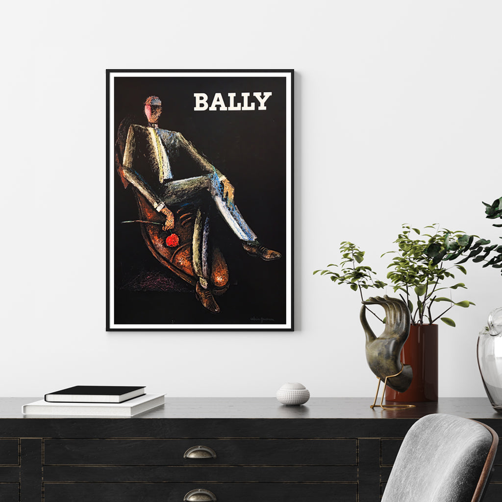 40cmx60cm Bally Man & Woman 2 Piece Set - Black Framed Print