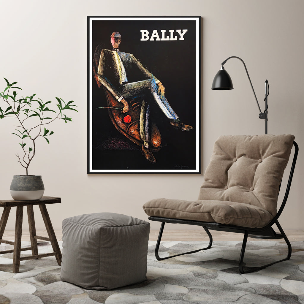 50cmx70cm Bally Man & Woman 2 Piece Set - Black Framed Print