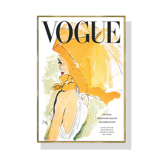 40cmx60cm Vogue Girl - Gold Framed Print