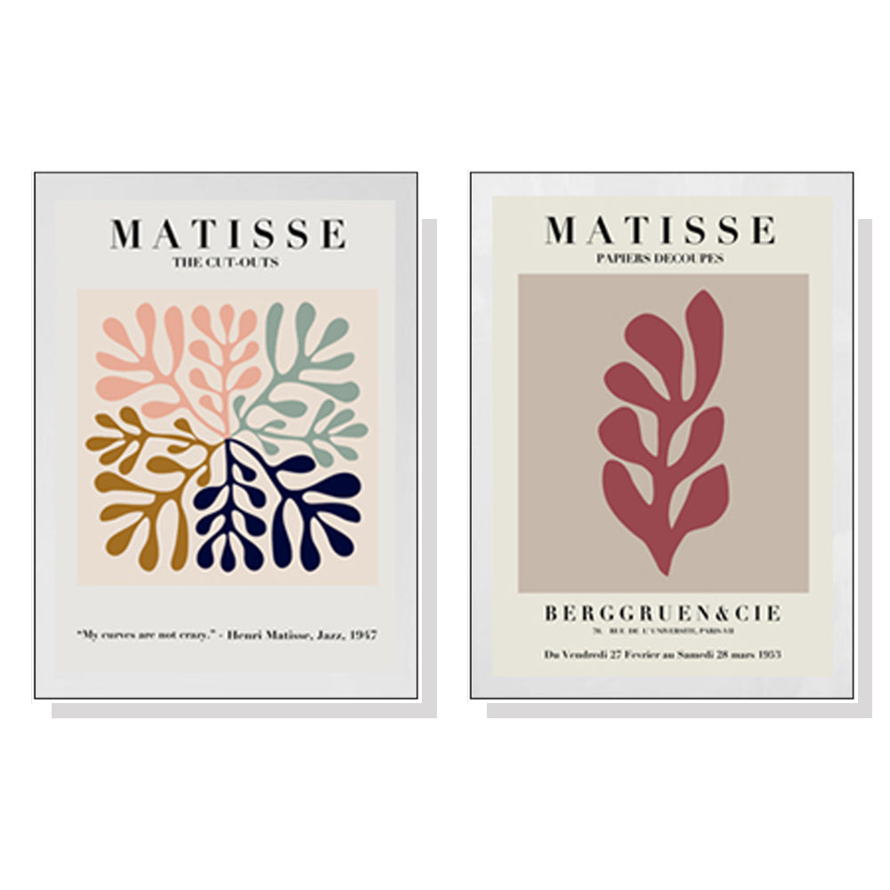 50cmx70cm Matisse 2 Piece Set - White Framed Print