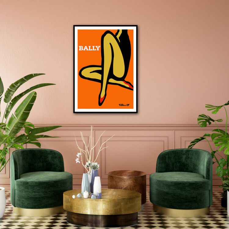 40cmx60cm Orange Legs - Black Framed Print