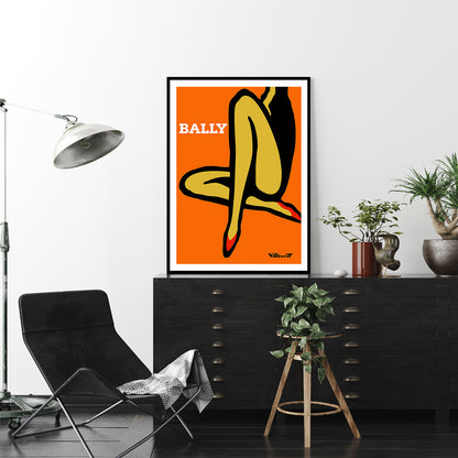 40cmx60cm Orange Legs - Black Framed Print