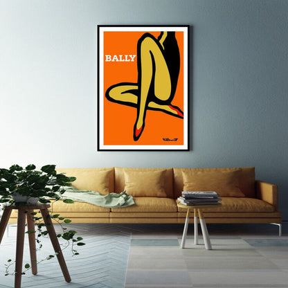 40cmx60cm Orange Legs - Black Framed Print