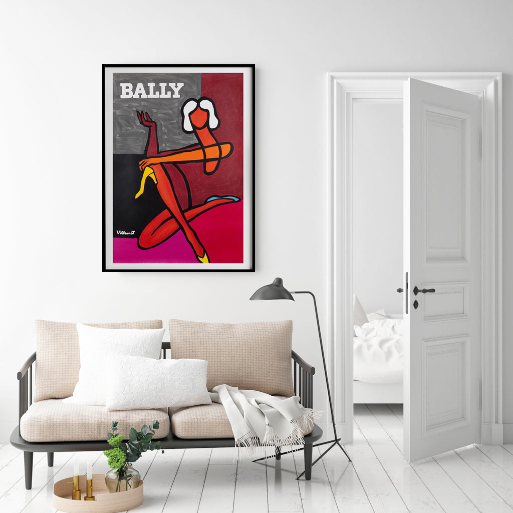 40cmx60cm Bally Fashion Woman - Black Framed Print