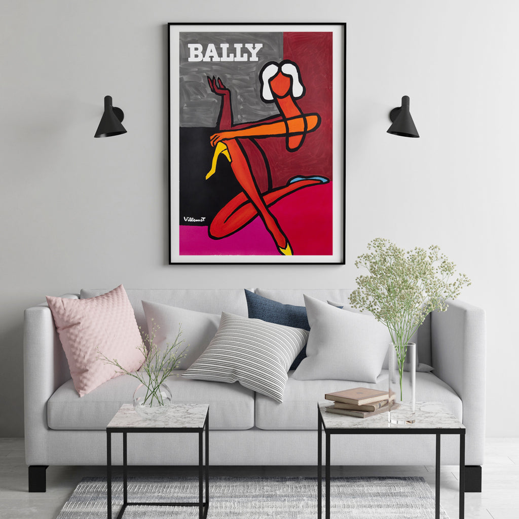 40cmx60cm Bally Fashion Woman - Black Framed Print