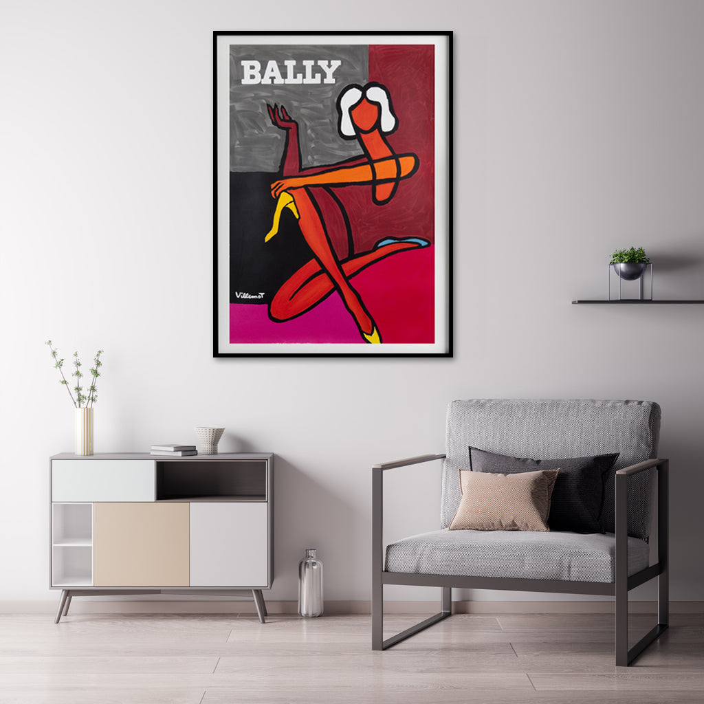 40cmx60cm Bally Fashion Woman - Black Framed Print