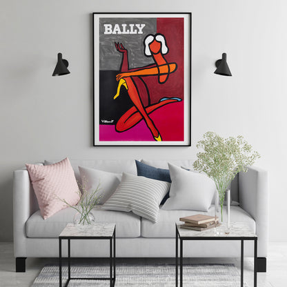 80cmx120cm Bally Fashion Woman - Black Framed Print