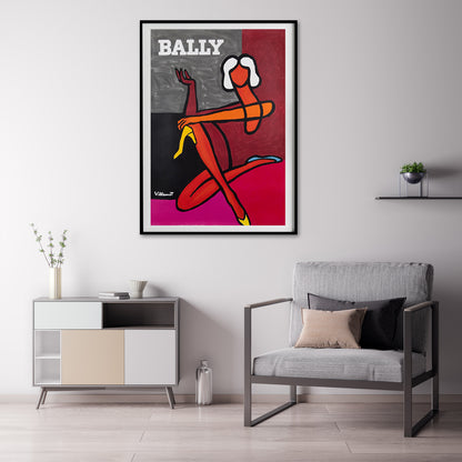 80cmx120cm Bally Fashion Woman - Black Framed Print