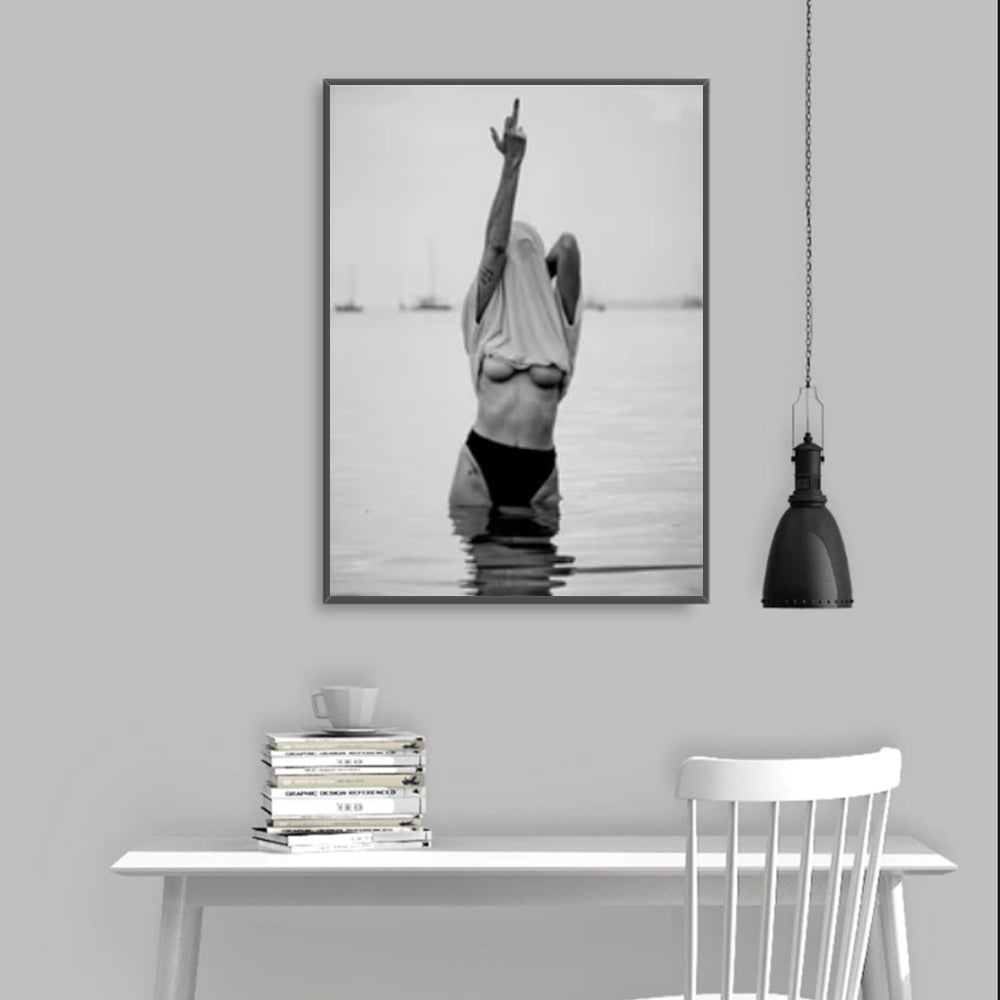 80cmx120cm Feminist Print - Black Framed Print