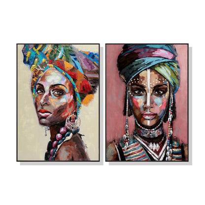 50cmx70cm African women - Black Framed Print Set of 2