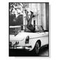 70cmx100cm Heels in Classic Car - Black Framed Print