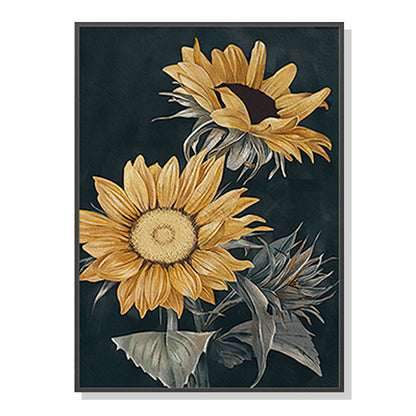 50cmx70cm Sunflowers - Black Framed Print