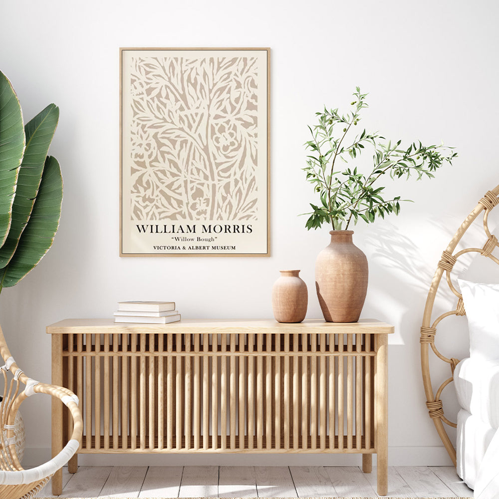 90cmx135cm William Morris Neutral - Oak Frame Print