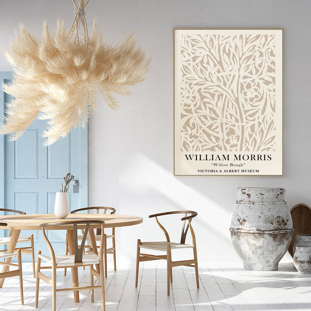 90cmx135cm William Morris Neutral - Oak Frame Print