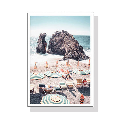 70cmx100cm Landscape Art Print - White Framed Print