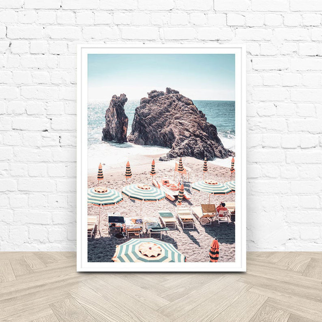 70cmx100cm Landscape Art Print - White Framed Print